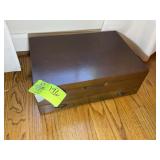 WOODEN SILVERWARE BOX, EMPTY