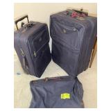 TWO SUITE CASES AND GARMENT BAG