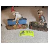 PAIR OF TOM CLARK GNOMES, BOX CAR WILLIES AND JESS