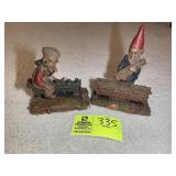 PAIR OF TOM CLARK GNOMES, CHIEF AND LUMBERJACK