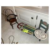 GROUP OF DOLL CHAIRS AND SLED
