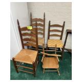 GROUP INCLUDING CHILDS ROCKING CHAIR AND 3 LADDER