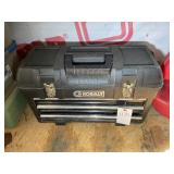 KOBALT TOOL BOX WITH CONTENTS, PLYERS SCREWDRIVERS
