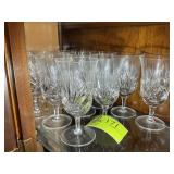GROUP OF STEMMED GLASS WATER GOBLETS