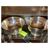 PAIR OF FOOTED SILVER PLATED SERVING BOWLS