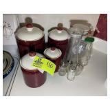 GROUP INCLUDING CANISTER SET, SALT SHAKERS, ETC