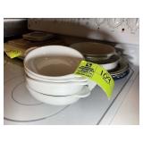 GROUP OF SMALL CASSEROLE DISHES, AND MISC SERVING