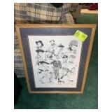 FRAMED AND MATTED JOHN WAYNE THEMED 24 IN X 28 IN