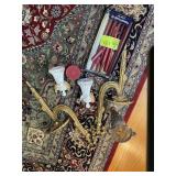 GROUP OF CANDLES AND CANDLE HOLDERS