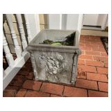 PAIR OF CONCRETE PLANTERS, APPROX 14 IN SQUARE