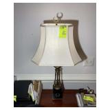 METAL TABLE TOP LAMP WITH SHADE, 33 IN TALL