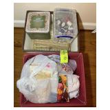 TWO TOTES WITH MISC SEWING SUPPLIES