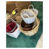 GROUP OF WICKER AND METAL BASKETS