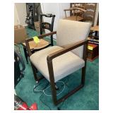 UPHOLSTERED OFFICE CHAIR AND WICKER SEAT DECORATIV