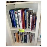 TWO SHELVES OF ASSORTED BOOKS, CARS, ARCHITECTURE