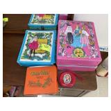 TWO BARBI DOLL CASES WITH DOLLS AND TRIKI MIKI DOL