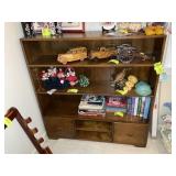 3 TIER 2 DOOR WOODEN BOOK SHELF, 48 IN X 12.5 IN X