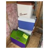 GROUP OF COOLERS, TO BE REMOVED FROM ATTIC BY BUYE