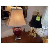 PAIR OF DESK LAMPS, 21.5 IN AND 26 IN TALL