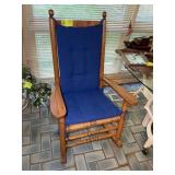 WOODEN ROCKING CHAIR WITH WICKER SEAT AND BACK