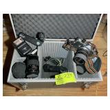 PENTAX ME SUPER CAMERA WITH HARD CASE, FLASH, ACCE