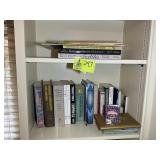 TOP TWO SHELVES OF BOOKS, TEXTURES, THE LIGHT HOUS