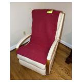 LAZY BOY LEATHER RECLINER/ROCKER, SOME DAMAGE