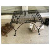 WROUGHT IRON COFFEE TABLE, APPROX 26 IN X 19 IN X
