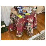 HOMEMADE SQUARE BASE TABLE WITH GLASS TOP 25 IN DI