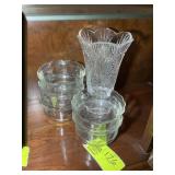 GROUP OF GLASS BOWLS AND LARGE VASE