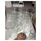 LARGE GROUP OF GLASS VASES, BOWLS, ETC