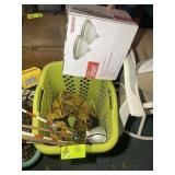 LAUNDRY BASKET WITH ASSORTED EXTENSION CORDS AND W