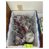 TOTE WITH ASSORTED GLASSWARE, BOWLS