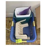 GROUP INCLUDING LAUNDRY BASKET, TRASH CANS, STEP S