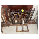 METAL FIREPLACE SCREEN AND WOOD FRAME WITH WOVEN U