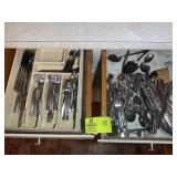 TWO DRAWERS OF ASSORTED FLATWARE, ONIDA, OTHERS