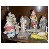 TOP SHELF INSIDE CABINET INCLUDING DECORATIVE FIGU