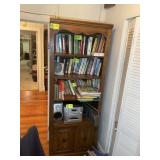 2 DOOR 4 SHELF BOOK CASE, 30 IN X 16.5 IN X 80 IN,