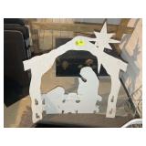 WOODEN NATIVITY SET, 48 IN WIDE X 48 IN TALL