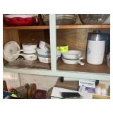 GROUP OF CORNING WARE DISHES, ASSORTED LIDS, PERCO