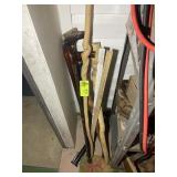 GROUP OF WALKING STICKS AND CANES