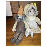 VINTAGE GRANDMA AND GRANDPA DOLLS, APPROX 26 IN TA
