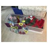 TWO TOTES WITH MISC HOLIDAY Dï¿½COR, SPRING, VALENTI