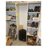 CONTENTS OF BACK WALL OF CLOSET, SHOE HORNS, SUITE