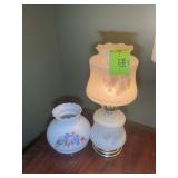 HURRICANE STYLE ELECTRIFIED TABLE LAMP 17 IN TALL