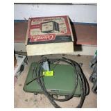 COLEMAN CAMP STOVE AND VINTAGE CAMP OVEN