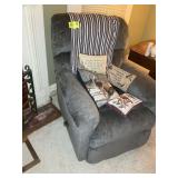 GRAY UPHOLSTERED ROCKER RECLINER