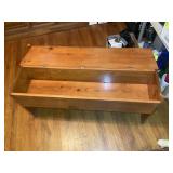 WOODEN BENCH WITH STORAGE, 42 IN X 11 IN X 20 IN