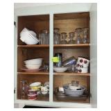 CABINET WITH ASSORTED STEMMED GLASSWARE, ANCHOR HO