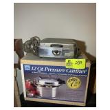 MIRO 12 QT PRESSURE CANNER AND VINTAGE WAFFLE MAKE